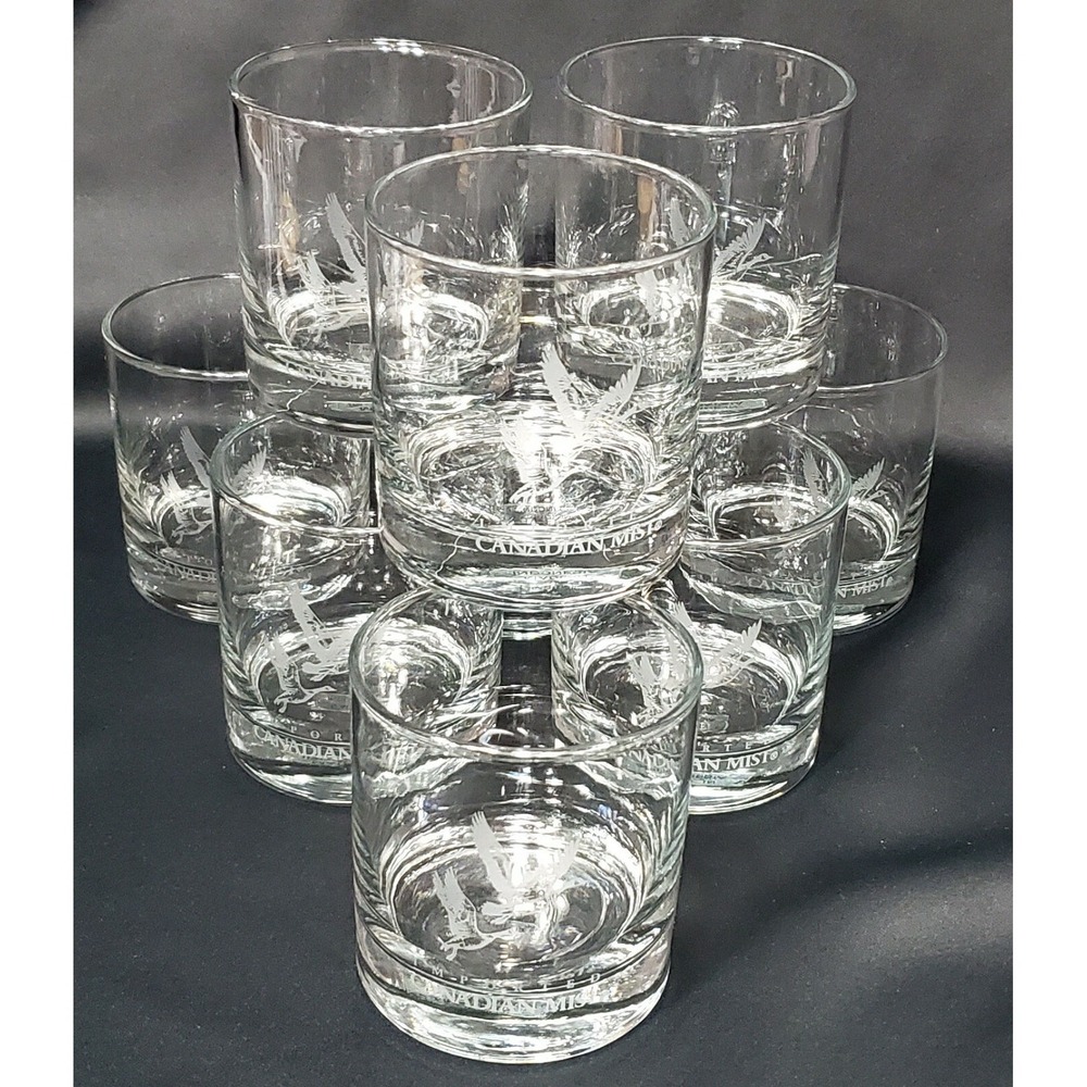 9 Vintage Imported Canadian Mist Whiskey Barware‎ Rocks Glass Tumblers - Geese
